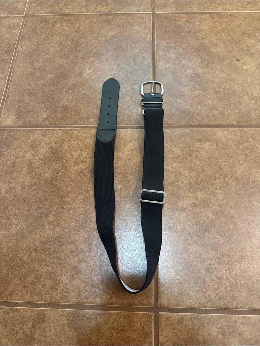 Adjustable Black Webbing Men’s Belt with Metal Buckle